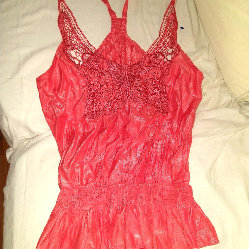 Crochet butterfly design tank top